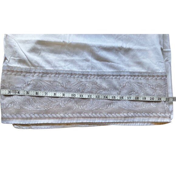 White Embroidered Egyptian Cotton Pillowcase 20"x29" Woven In Italy - Picture 6 of 7